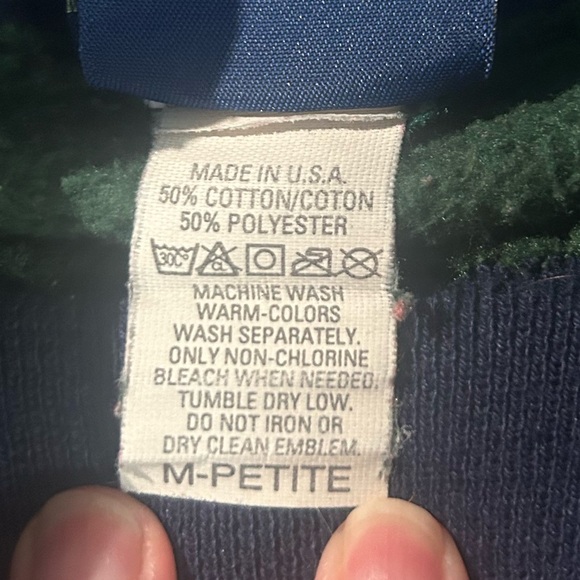 Vintage 90s Crew Neck Sweater Green Women’s MP Embroidered Made in USA - Picture 2 of 5